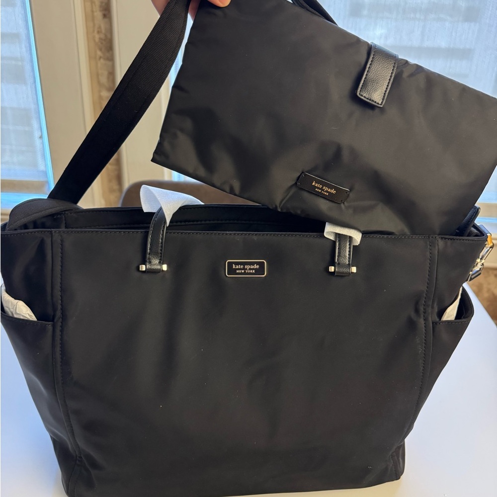 Kate Spade Baby Bag Black Nylon Tote